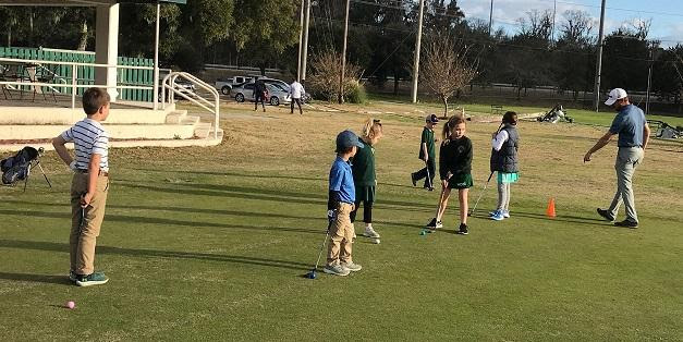 Youth players on course
